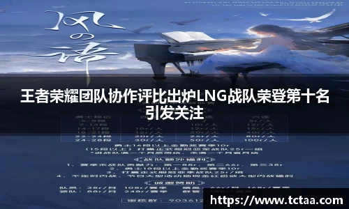 王者荣耀团队协作评比出炉LNG战队荣登第十名引发关注